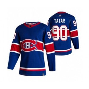 Montreal Canadiens #90 Tomas Tatar Blue 2020-21 Reverse Retro Alternate Hockey Jersey
