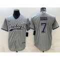 Dallas Cowboys #7 Trevon Diggs Grey With Patch Cool Base Stitched Baseball Jersey