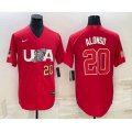 USA Baseball #20 Pete Alonso Number 2023 Red World Classic Stitched Jerseys