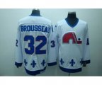 Quebec Nordiques #32 Paul Brousseau Stitched CCM Throwback white NHL Jersey