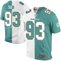 Miami Dolphins #93 Ndamukong Suh Elite Aqua Green White Split Fashion NFL Jersey