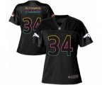 Women Denver Broncos #34 Will Parks Game Black Fashion Football Jersey