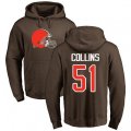 Cleveland Browns #51 Jamie Collins Brown Name & Number Logo Pullover Hoodie