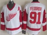 Detroit Red Wings #91 Sergei Fedorov White CCM Throwback Stitched Hockey Jersey