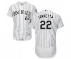 Colorado Rockies #22 Chris Iannetta White Home Flex Base Authentic Collection Baseball Jersey