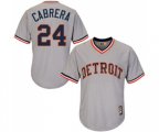 Detroit Tigers #24 Miguel Cabrera Authentic Grey Cooperstown Baseball Jersey