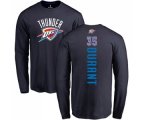Oklahoma City Thunder #35 Kevin Durant Navy Blue Backer Long Sleeve T-Shirt