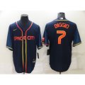Houston Astros #7 Craig Biggio 2022 Navy Blue City Connect Cool Base Stitched Jersey