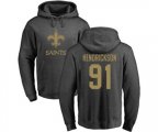 New Orleans Saints #91 Trey Hendrickson Ash One Color Pullover Hoodie