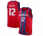 Detroit Pistons #12 Tim Frazier Authentic Red Basketball Jersey - 2019-20 City Edition