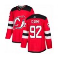 New Jersey Devils #92 Graeme Clarke Authentic Red Home Hockey Jersey