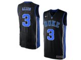 Men's Duke Blue Devils Garyson Allen #3 V Neck College Basketball Elite Jersey - Black
