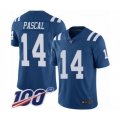 Indianapolis Colts #14 Zach Pascal Limited Royal Blue Rush Vapor Untouchable 100th Season Football Jersey