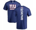 New York Giants #87 Sterling Shepard Royal Blue Backer T-Shirt