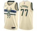 Milwaukee Bucks #77 Ersan Ilyasova Authentic Cream NBA Jersey - City Edition