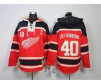 Detroit Red Wings #40 Henrik Zetterberg Red Pullover Hooded