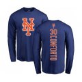 New York Mets #30 Michael Conforto Royal Blue Backer Long Sleeve T-Shirt