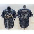 New Orleans Saints #32 Tyrann Mathieu Grey Camo With Patch Cool Base Stitched Baseball Jersey