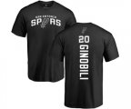 San Antonio Spurs #20 Manu Ginobili Black Backer T-Shirt