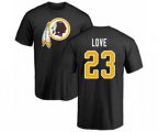 Washington Redskins #23 Bryce Love Black Name & Number Logo T-Shirt