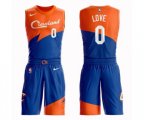Cleveland Cavaliers #0 Kevin Love Authentic Blue Basketball Suit Jersey - City Edition