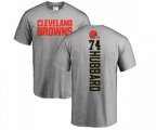 Cleveland Browns #74 Chris Hubbard Ash Backer T-Shirt