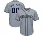 San Diego Padres Customized Replica Grey Road Cool Base Baseball Jersey