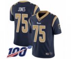 Los Angeles Rams #75 Deacon Jones Navy Blue Team Color Vapor Untouchable Limited Player 100th Season Football Jersey