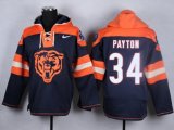 Chicago Bears #34 Walter Payton blue jersey[pullover hooded sweatshirt]