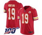 Kansas City Chiefs #19 Joe Montana Red Team Color Vapor Untouchable Limited Player 100th Season Football Jersey