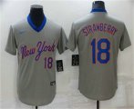 New York Mets #18 Darryl Strawberry Grey Throwback Cooperstown Stitched MLB Cool Base Nike Jersey