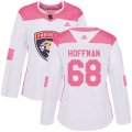 Women's Florida Panthers #68 Mike Hoffman Authentic White Pink Fashion NHL Jersey