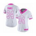 Women Denver Broncos #34 Will Parks Limited White Pink Rush Fashion Football Jersey