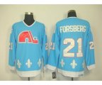 Quebec Nordiques #21 Peter Forsberg Light Blue CCM Throwback Stitched NHL Jersey