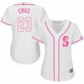 Women's Seattle Mariners #23 Nelson Cruz Authentic White Fashion Cool Base MLB Jersey