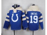 Indianapolis Colts #19 Johnny Unitas Royal Blue Player Pullover NFL Hoodie