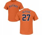 Houston Astros #27 Jose Altuve Orange Name & Number T-Shirt