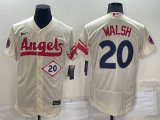 Los Angeles Angels #20 Jared Walsh Number Cream 2022 City Connect Flex Base Stitched Jersey