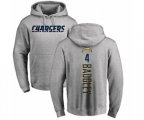 Los Angeles Chargers #4 Michael Badgley Ash Backer Pullover Hoodie