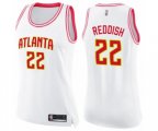 Women's Atlanta Hawks #22 Cam Reddish Swingman White Pink Fashion Basketball Jersey