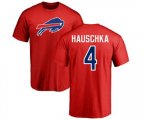 Buffalo Bills #4 Stephen Hauschka Red Name & Number Logo T-Shirt