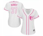 Women's Baltimore Orioles #37 Dylan Bundy Replica White Fashion Cool Base Baseball Jersey