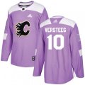Calgary Flames #10 Kris Versteeg Authentic Purple Fights Cancer Practice NHL Jersey