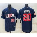 USA Baseball #20 Pete Alonso Number 2023 Navy World Baseball Classic Stitched Jersey