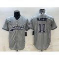 Dallas Cowboys #11 Micah Parsons Grey With Patch Cool Base Stitched Baseball Jersey
