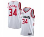 Houston Rockets #34 Hakeem Olajuwon Swingman White Basketball Jersey - 2019-20 City Edition