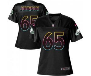 Women Philadelphia Eagles #65 Lane Johnson Game Black Fashion Football Jersey