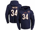 Chicago Bears #34 Walter Payton Navy Blue Name & Number Pullover NFL Hoodie