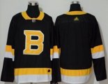Boston Bruins Blank Black Throwback Authentic Stitched Hockey Jersey