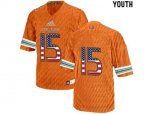 2016 US Flag Fashion Youth Miami Hurricanes Ed Reed #15 College Football Jersey - Orange